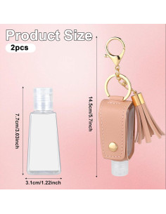 Soporte de Gel Antibacterial MOZEAT 2 Pcs Cuero Viaje 59ml 2