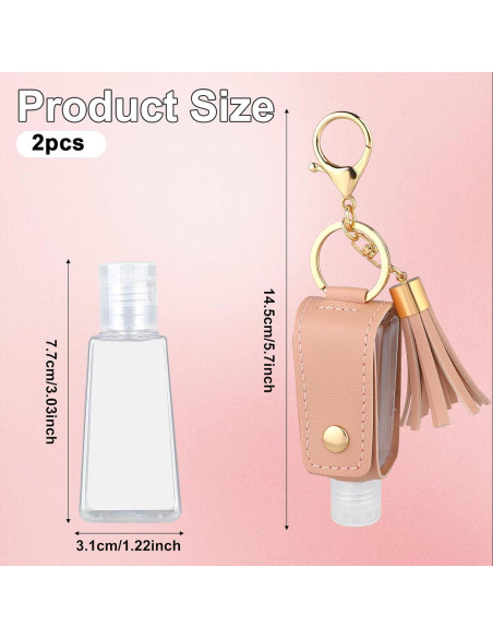 Soporte de Gel Antibacterial MOZEAT 2 Pcs Cuero Viaje 59ml