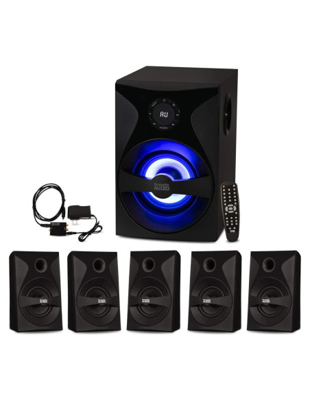 Sistema de Altavoces 5.1 Goldwood Bluetooth con Subwoofer LED