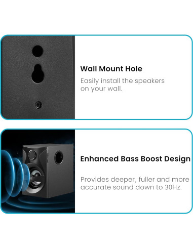 Sistema de Altavoces 5.1 Goldwood Bluetooth con Subwoofer LED