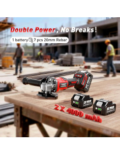 Amoladora Angular Inalámbrica Avhrit 21V 800W 4-1/2" con 2 Baterías 2