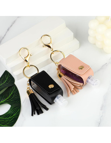 Soporte de Gel Antibacterial MOZEAT 2 Pcs Cuero Viaje 59ml