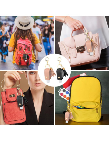 Soporte de Gel Antibacterial MOZEAT 2 Pcs Cuero Viaje 59ml