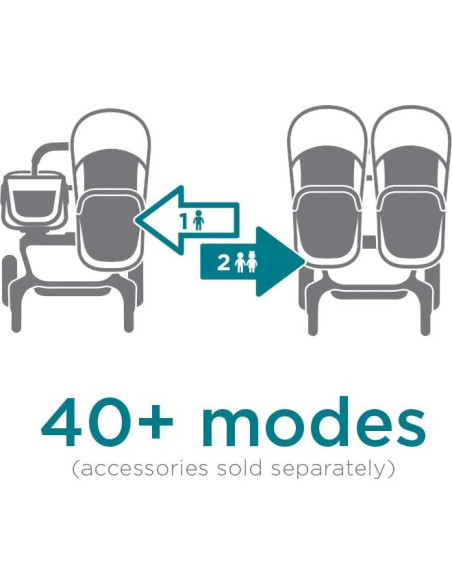 Carrito de bebé Contours Element 2 plazas negro con toldo UPF 50