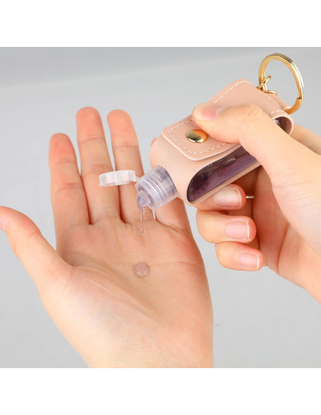 Soporte de Gel Antibacterial MOZEAT 2 Pcs Cuero Viaje 59ml