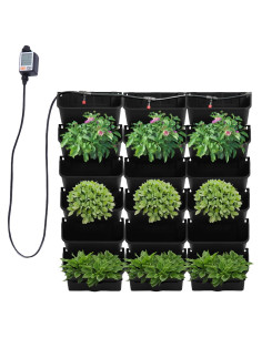 Macetas Verticales Autorriego CCXYYFDJ - 18 Unidades Negro