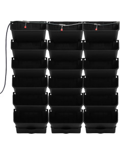 Macetas Verticales Autorriego CCXYYFDJ - 18 Unidades Negro 2
