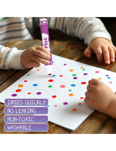 Marcadores de Puntos DOSEWART 16 Colores Lavables para Niños