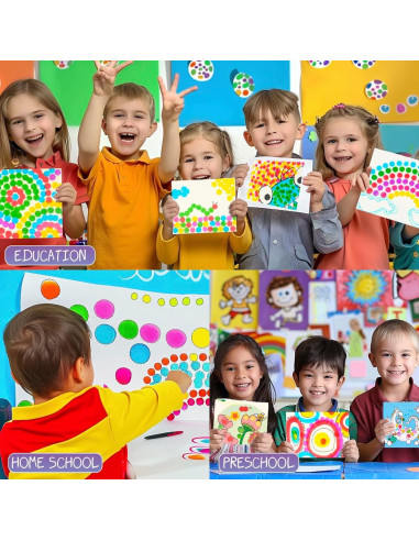 Marcadores de Puntos DOSEWART 16 Colores Lavables para Niños