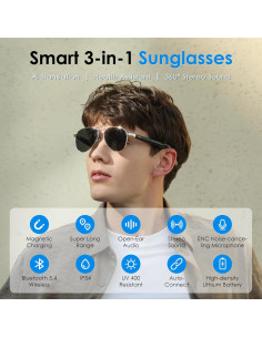 Gafas de sol inteligentes GetD GG14 con Bluetooth y control de voz 2