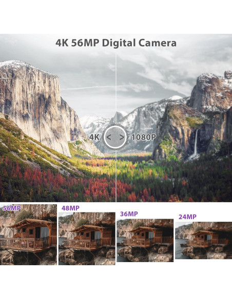 Cámara Digital 4K WIKICO 56MP con Lente Gran Angular y Macro