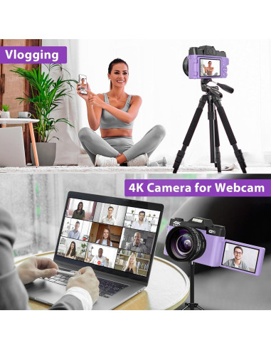 Cámara Digital 4K WIKICO 56MP con Lente Gran Angular y Macro