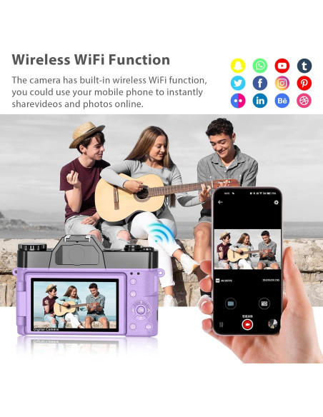 Cámara Digital 4K WIKICO 56MP con Lente Gran Angular y Macro