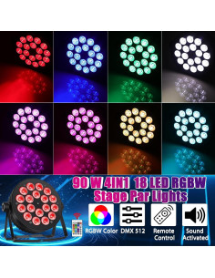 Luces Par LED 90W RGBW 4 en 1 - Paquete de 4 2