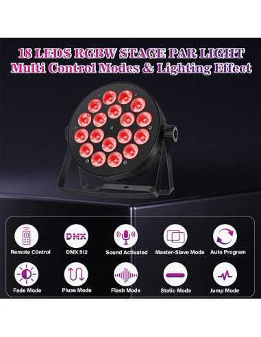 Luces Par LED 90W RGBW 4 en 1 - Paquete de 4