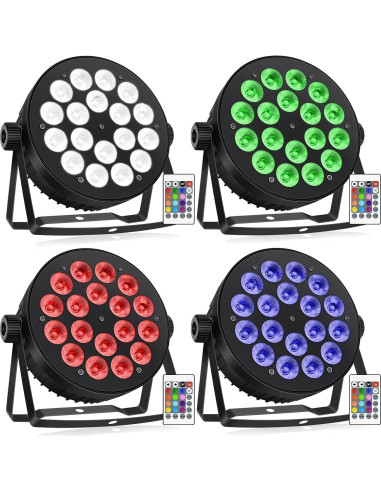 Luces Par LED 90W RGBW 4 en 1 - Paquete de 4
