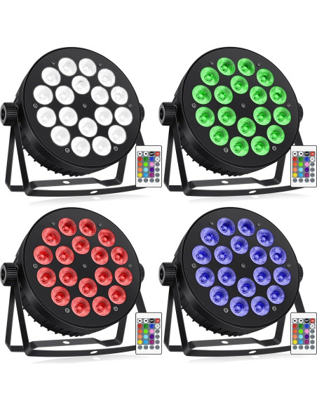 Luces Par LED 90W RGBW 4 en 1 - Paquete de 4