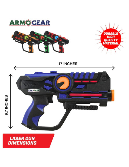 Set de 4 Pistolas Laser Tag ArmoGear con Chalecos - Diversión