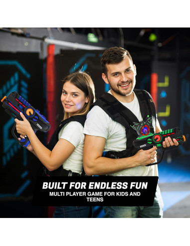 Set de 4 Pistolas Laser Tag ArmoGear con Chalecos - Diversión