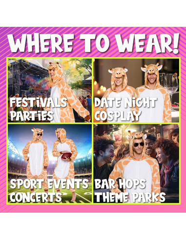 Disfraz de una sola pieza Funziez! Jirafa para adultos