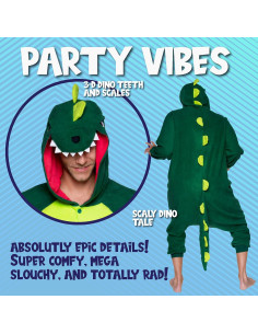 Mono de Dinosaurio Funziez! para Adultos - T-Rex Verde 2