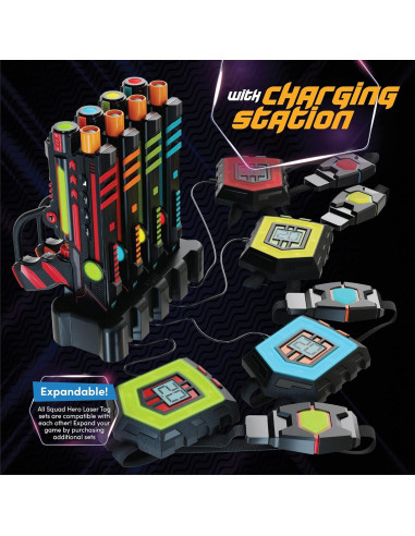 Set de Laser Tag Squad Hero Recargable 4 Jugadores 360