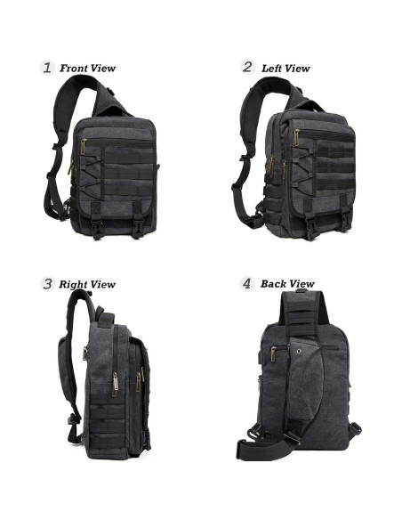 Mochila Bandolera NICGID 13.3'' Negra Resistente al Agua