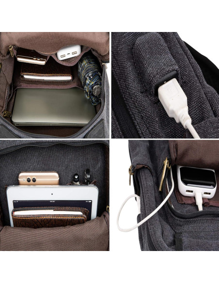 Mochila Bandolera NICGID 13.3'' Negra Resistente al Agua