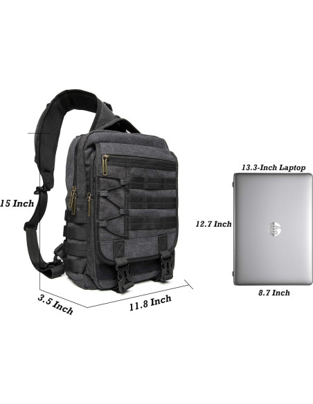 Mochila Bandolera NICGID 13.3'' Negra Resistente al Agua