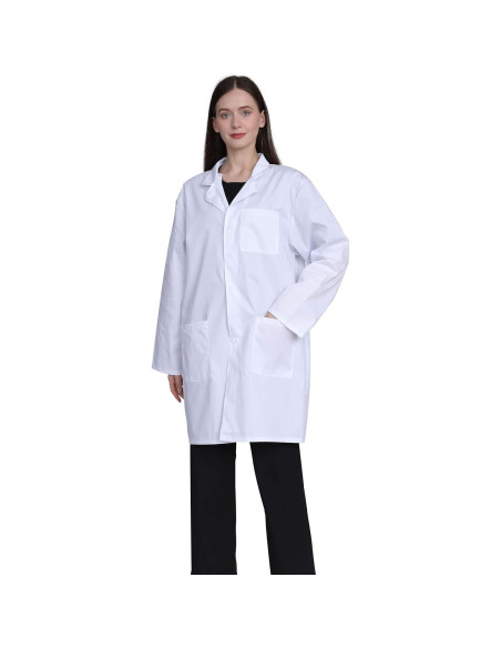Bata de laboratorio GOQUCHEP para mujer XL blanca
