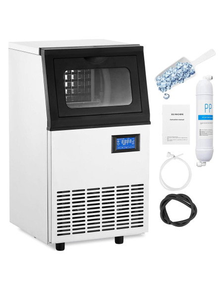 Máquina de Hielo GAOMON 40.82kg/24h Acero Inoxidable Autolimpiante