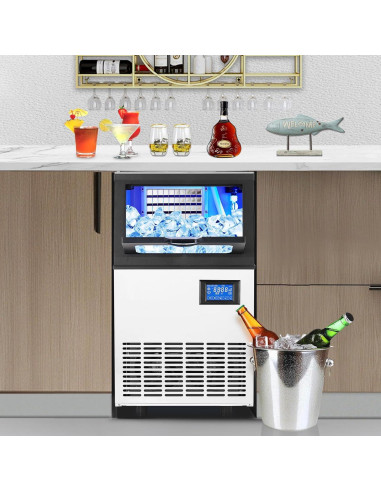 Máquina de Hielo GAOMON 40.82kg/24h Acero Inoxidable Autolimpiante