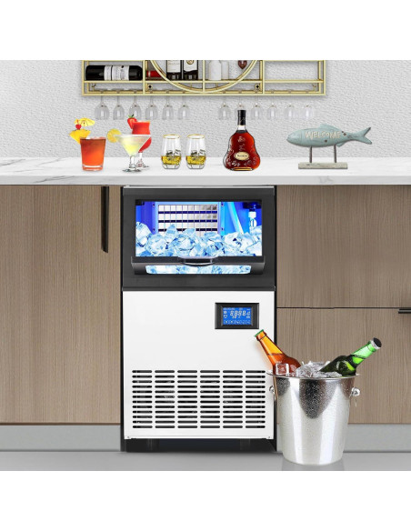 Máquina de Hielo GAOMON 40.82kg/24h Acero Inoxidable Autolimpiante