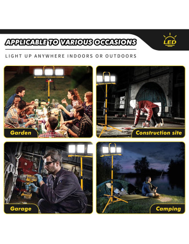 Luz de trabajo LED Aiptertet 22500 Lúmenes 3 cabezales