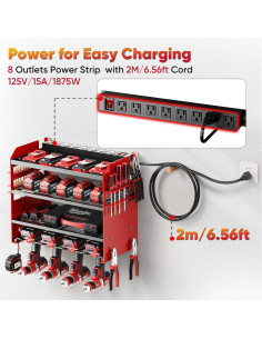 Organizador de Herramientas POKIPO con Estación de Carga 8 Salidas 2