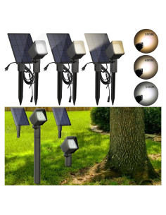 Foco Solar de Jardín Bobcat Lighting - 500 Lúmenes, 3 Colores