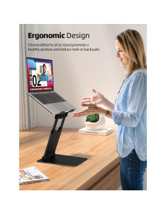 Soporte de Laptop Nulaxy Ajustable Ergonomico Plegable Negro 2