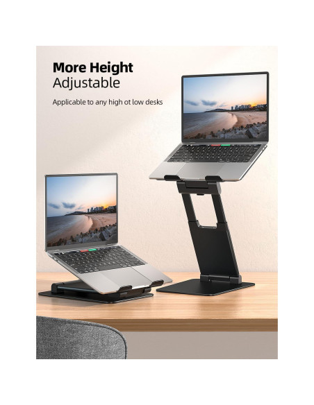 Soporte de Laptop Nulaxy Ajustable Ergonomico Plegable Negro