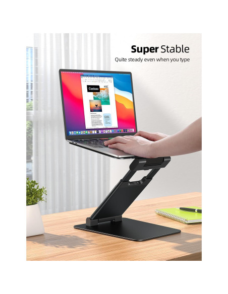 Soporte de Laptop Nulaxy Ajustable Ergonomico Plegable Negro