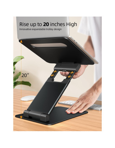 Soporte de Laptop Nulaxy Ajustable Ergonomico Plegable Negro