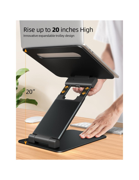 Soporte de Laptop Nulaxy Ajustable Ergonomico Plegable Negro