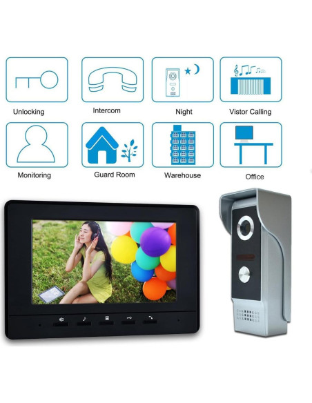 Intercomunicador de Video AMOCAM 7" HD con Cámara IR