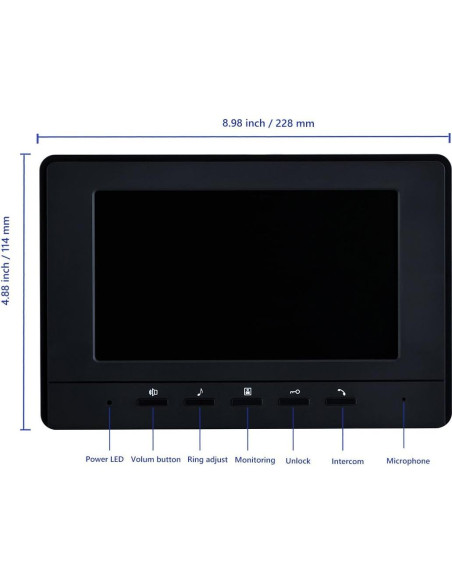 Intercomunicador de Video AMOCAM 7" HD con Cámara IR