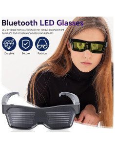 Gafas LED Personalizables Bluetooth - Gafas de Fiesta 2