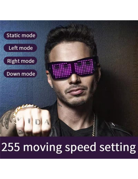 Gafas LED Personalizables Bluetooth - Gafas de Fiesta