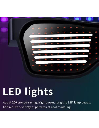 Gafas LED Personalizables Bluetooth - Gafas de Fiesta