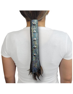 Envoltura de cabello Biker Betty 20 cm cuero brillante 2