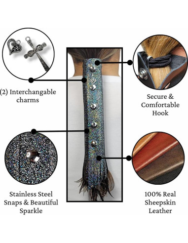 Envoltura de cabello Biker Betty 20 cm cuero brillante