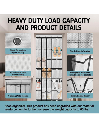 Organizador de Zapatos Colgante Kotkn 35 Compartimentos Blanco