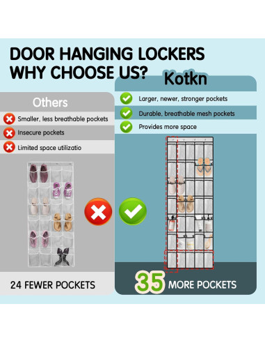 Organizador de Zapatos Colgante Kotkn 35 Compartimentos Blanco